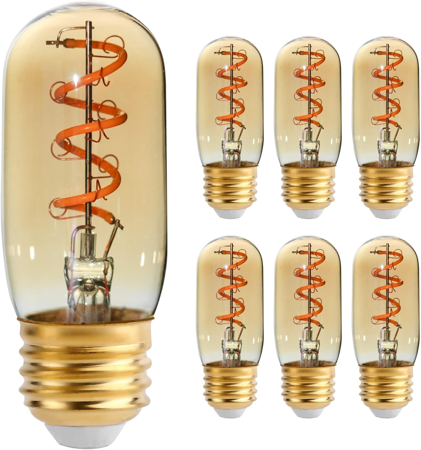 6 Pack Dimmable E26 LED Light Bulbs 25-40 Watt Equivalent, T32 T12 2200K Warm Amber Light Bulb, 4W Low Wattage Edison Bulbs for Bedroom Living Room Lighting, Table Lamp, Chandelier Lights