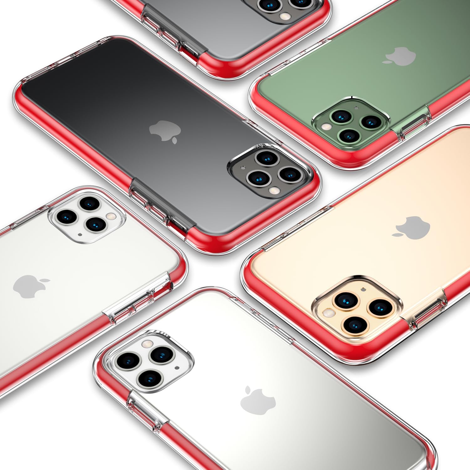 COOLQO Compatible for iPhone 11 Pro Case 5.8 Inch, with [2 x Tempered Glass Screen Protector] Clear 360 Full Body Coverage Silicone Protective Shockproof for iPhone 11 Pro Cases Phone Cover - Red