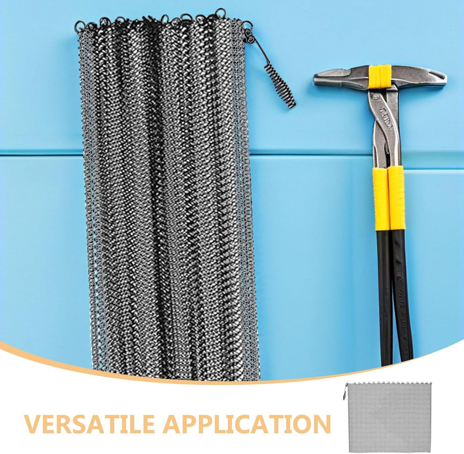 VICASKY 2pcs Fireplace Replacement Mesh Curtain 24x22 Inch Metal Spark Guard Hanging Panels Hearth Protection Screen for Wood Burning Fireplaces Home Safety