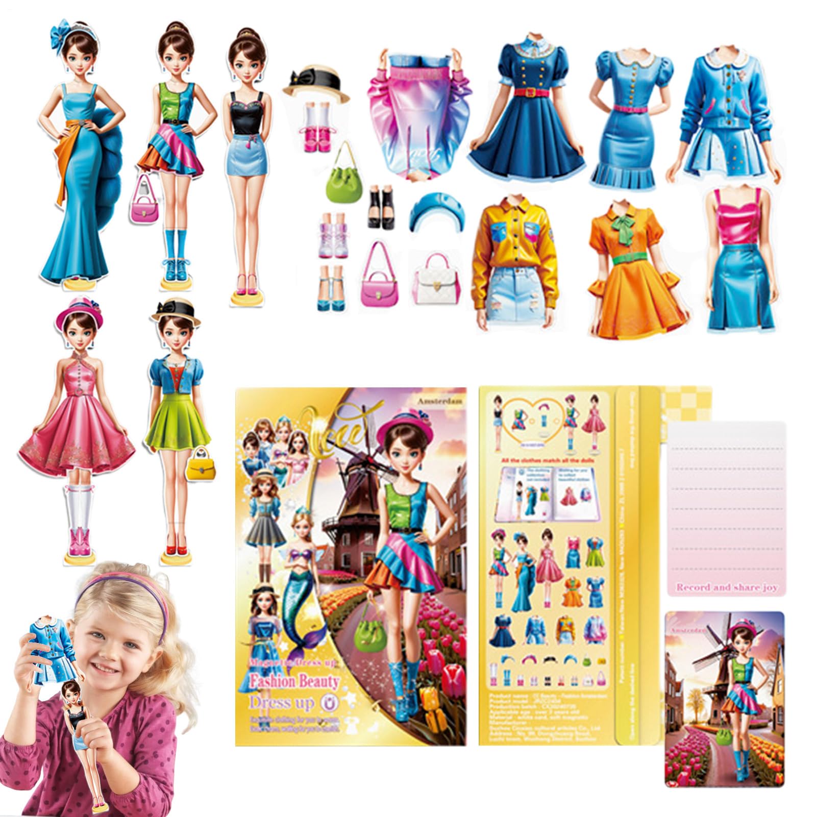 Magnetic Dress-Up - 130g Magnetic Dolls, Early Educational Fashion Designer Doll, Refer to description - Image 6