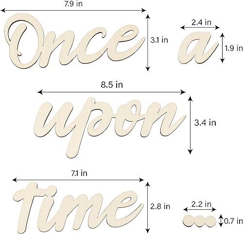 Miniatura 2 de Letrero de madera con texto en inglés Once Upon a Time, decoración de pared para esquina de lectura, habitación de niños, estantería familiar,