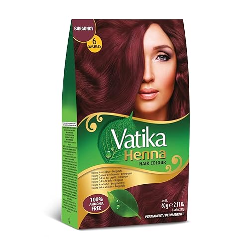 Tinturas para cabello Vatika Henna, a base de henna, 2.1oz, Burgundy