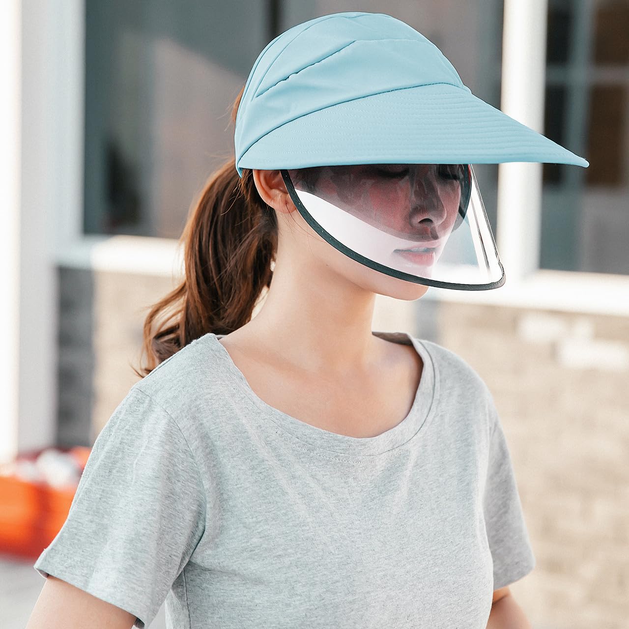 Women's UV Protection Sun Hats Wide Brim 2 in 1 Detachable Visor Summer Beach Sun Visor Hat Packable Golf Hat