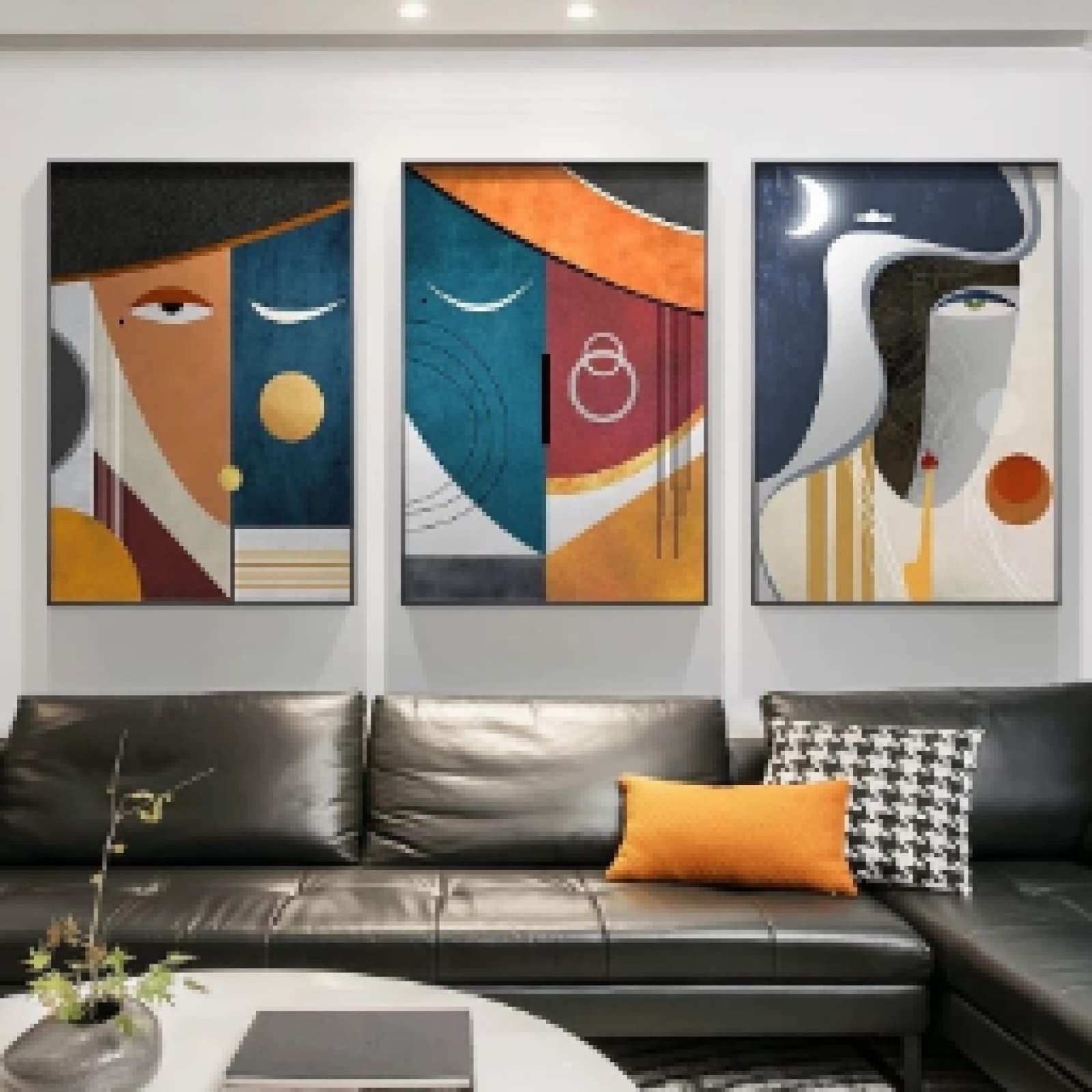 Décoration murale visage abstrait pour salon moderne 50x70cm - 6