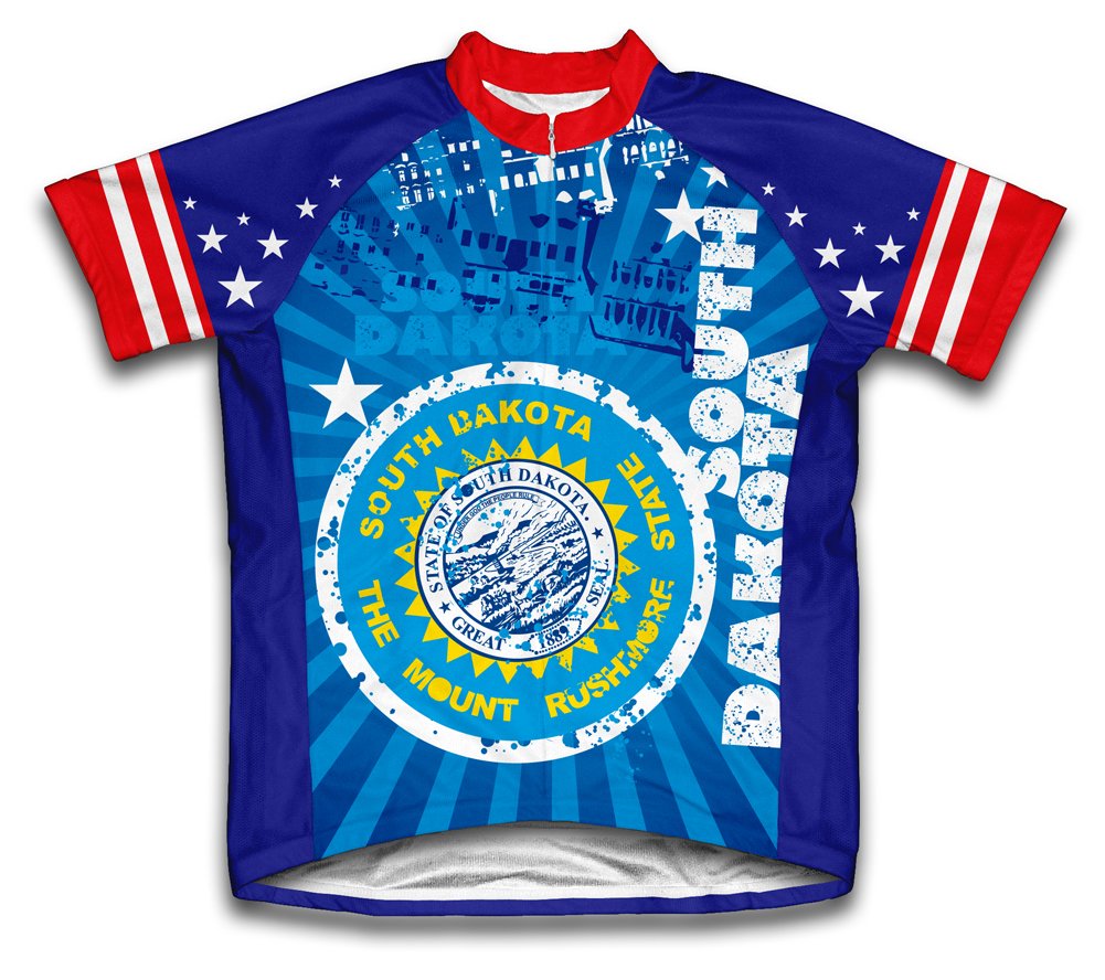 ScudoPro South Dakota Short Sleeve Cycling Jersey for Men - Size 3XL Blue