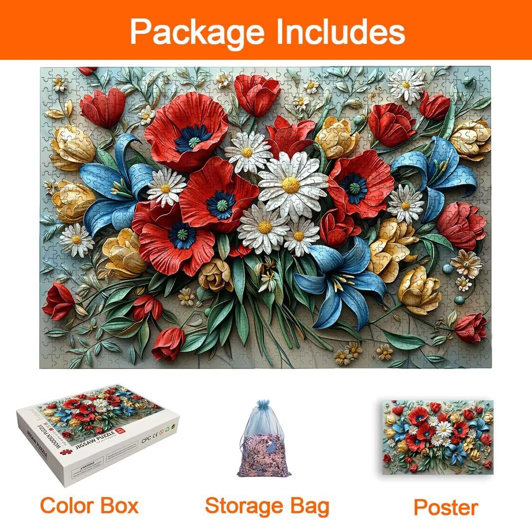 Puzzle 2000 Pezzi, Puzzle Fiori, Misura: 100x71cm, Regalo Donna/Uomo -8683