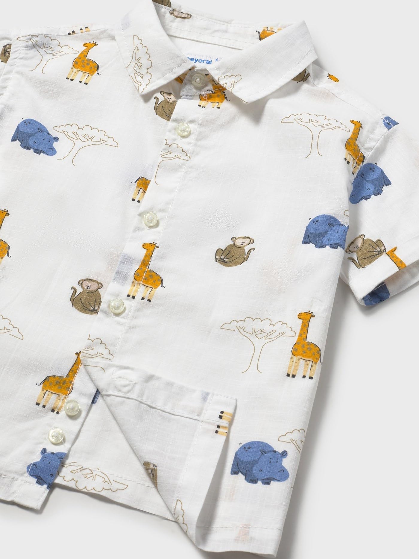 Mayoral Camicia m/c Stampata per Bimbo Bianco