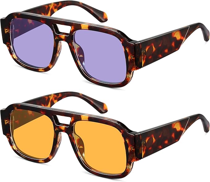 Women's Square Aviator Sunglasses (2 pack) - $18.04