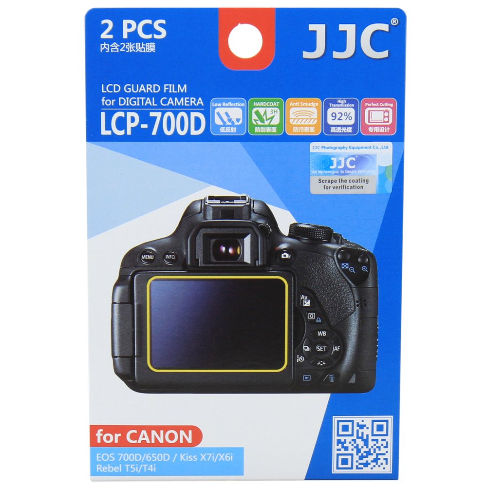Jjc Light Lcd Screen Protector Film For Canon 700D/650D/Kiss X7i/X6i/Rebel T5i/T4i