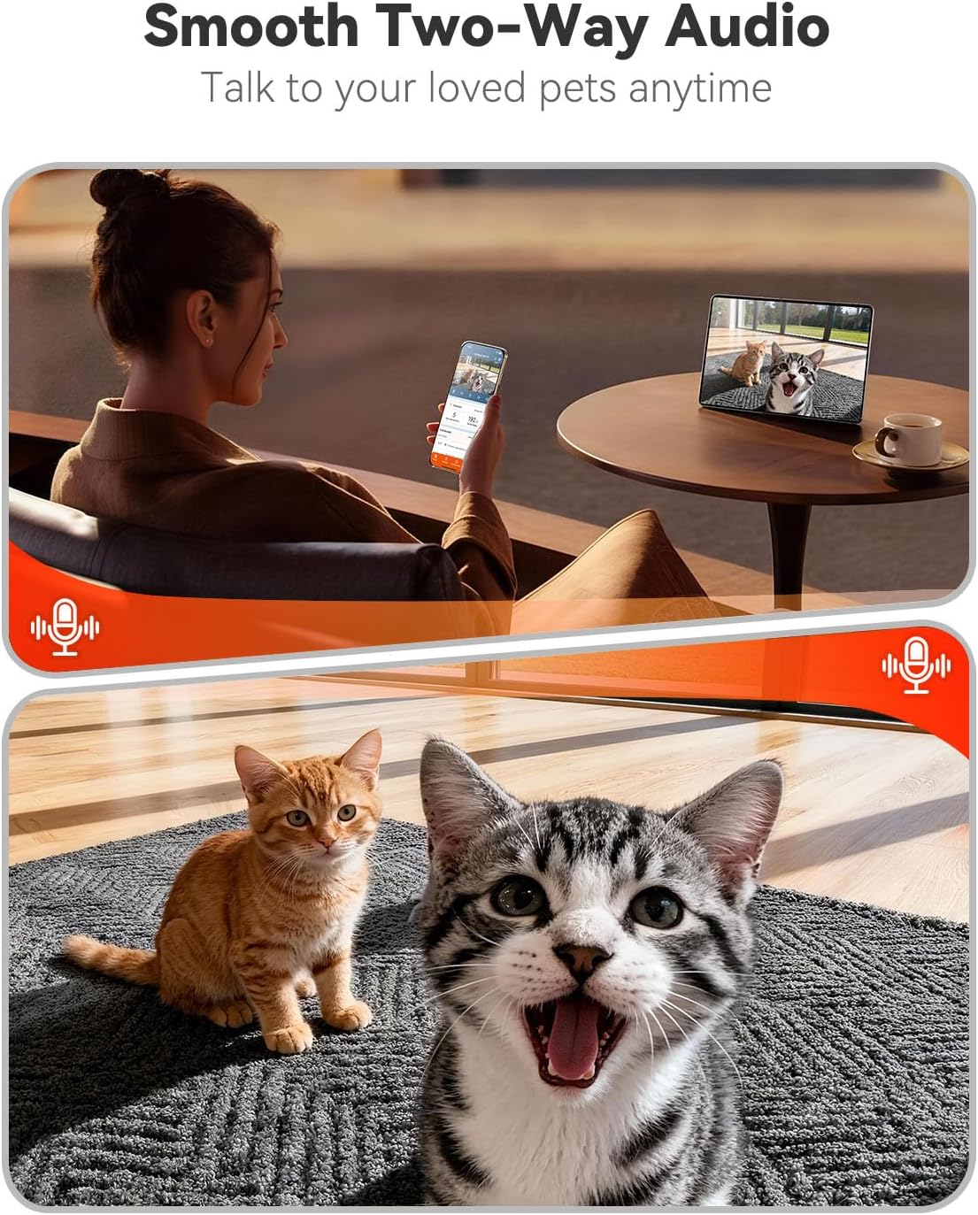 WOPET Automatic Cat Feeder with Camera for Two Cats, 6L Automatic Dog Feeder with HD Video and Night Vision, 5G/2.4G WiFi Pet Feeder for Cats & Dogs, SD Card Storage & 2-Way Audio