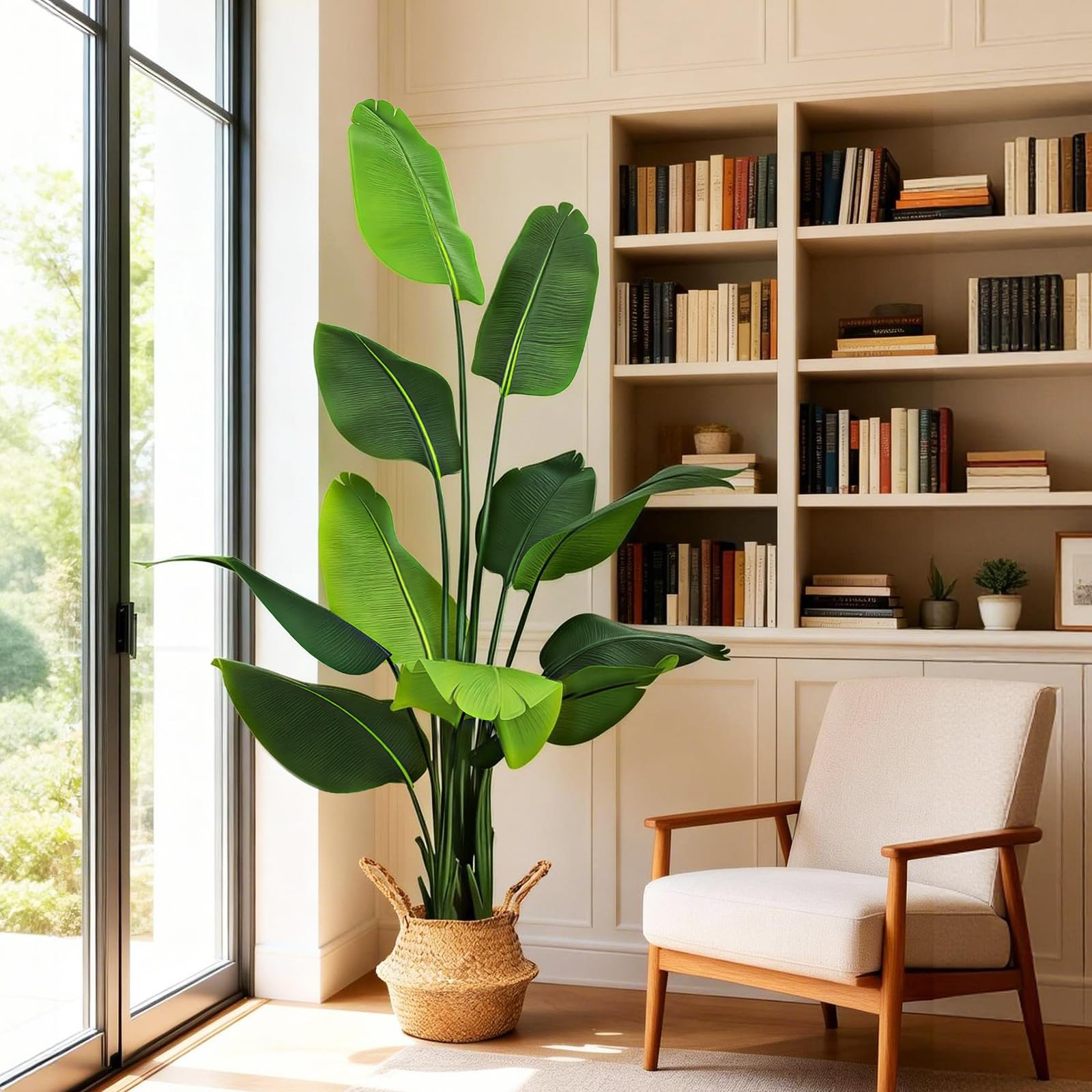 Plante Artificielle Oiseau de Paradis 170 cm, Palmier Tropical Artificiel avec 11 Feuilles, Plantes artificielles en Pot pour l'intérieur et l'extérieur, Maison, Salon, Bureau, Jardin