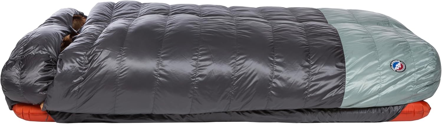 Big Agnes King Solomon 20°F Doublewide Sleeping Bag, 2-Person Down Fill Sleeping Bag with Double Zipper Entry, Zip-Off Quilt, Pad Attachment System