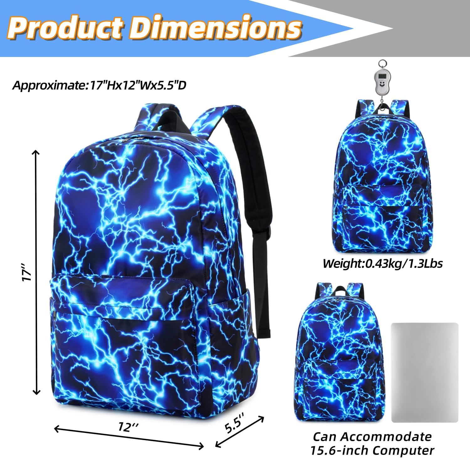 Backpack For Boy Elementary School Bookbag Durable Kid's Backpack Lightweight Travel Daypack (Blue-Light) - Image 6