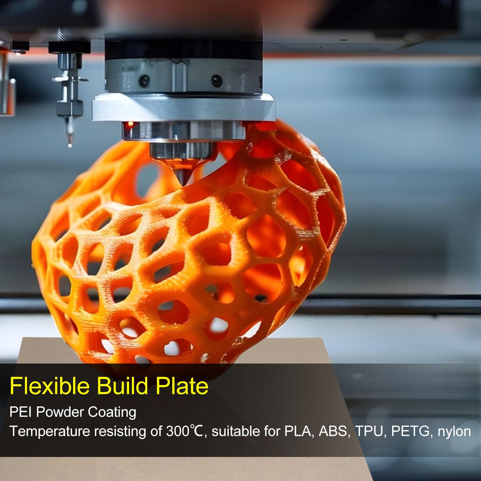 Fabater Dwustronna Elastyczna Płyta Robocza z powłoką PEI do Drukarki K2 Plus 370x370mm, Jest Odporna na Zadrapania i Przylega do Różnych Materiałów, Zapewniając Profesjonalne Rezultaty Drukowania