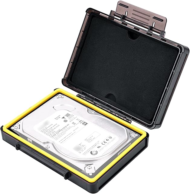 KIWIFOTOS 3.5 inch Hard Drive Protective Case, HDD Shockproof Box for Samsung WD Seagate Toshiba 3.5" Hard Drives, Stackable/O-ring Seal/Stand Upright/Index Sticker Layout Weight 280G