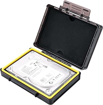3.5 Inch Shockproof Hard Drive Case Stackable HDD Storage | Shockproof PC shell & EVA padding, O-ring seal, stackable anti-slip, with index labels for 3.5-inch hard drives
