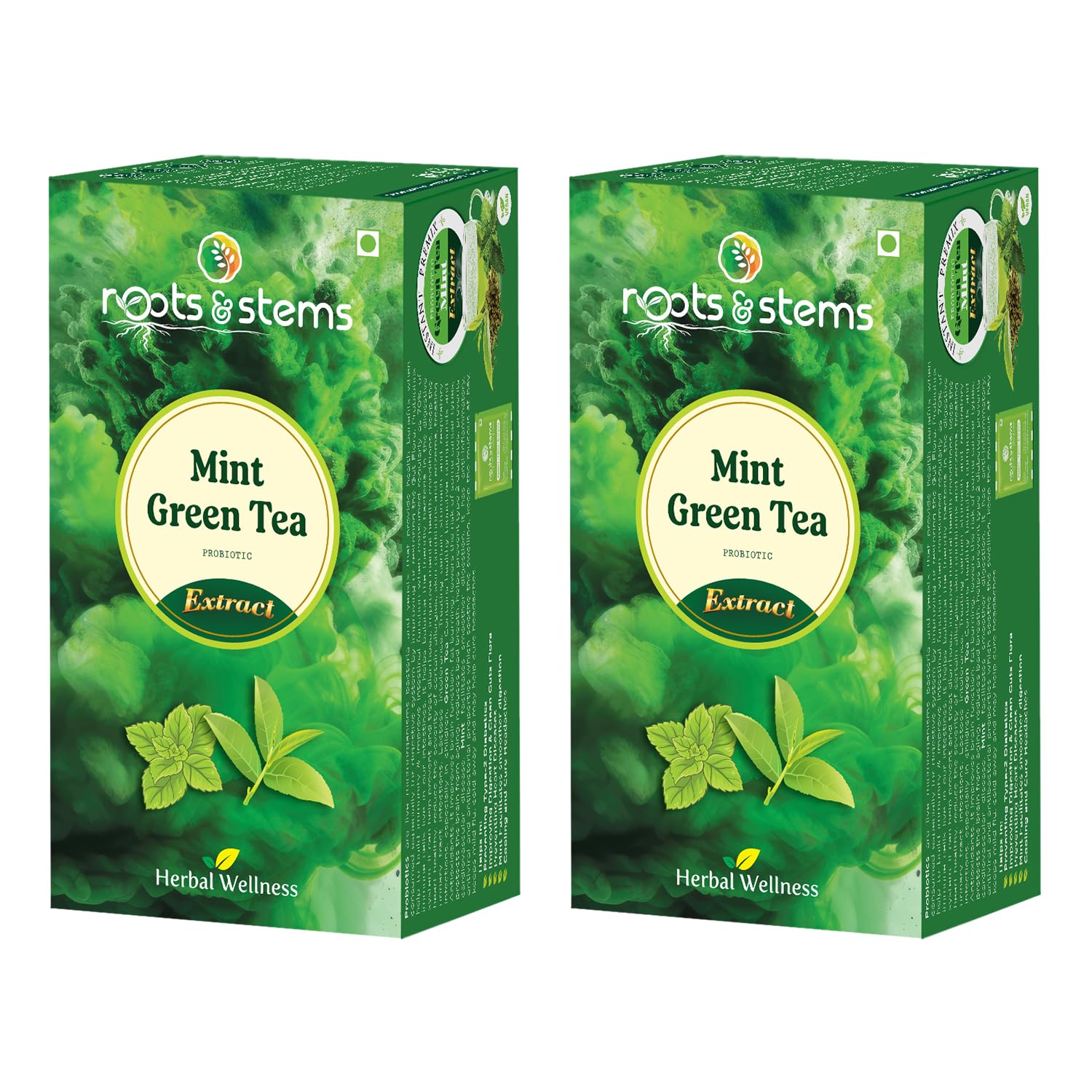 roots & stems Green Tea Mint | Instant Premix Extract Powder with Probiotic | For Fat Loss & Weight Management | 60 grams (3 gramsx20 Sachets) Pack of 2 (B0B4G5F3H9) Amazon Price History, Amazon Price Tracker