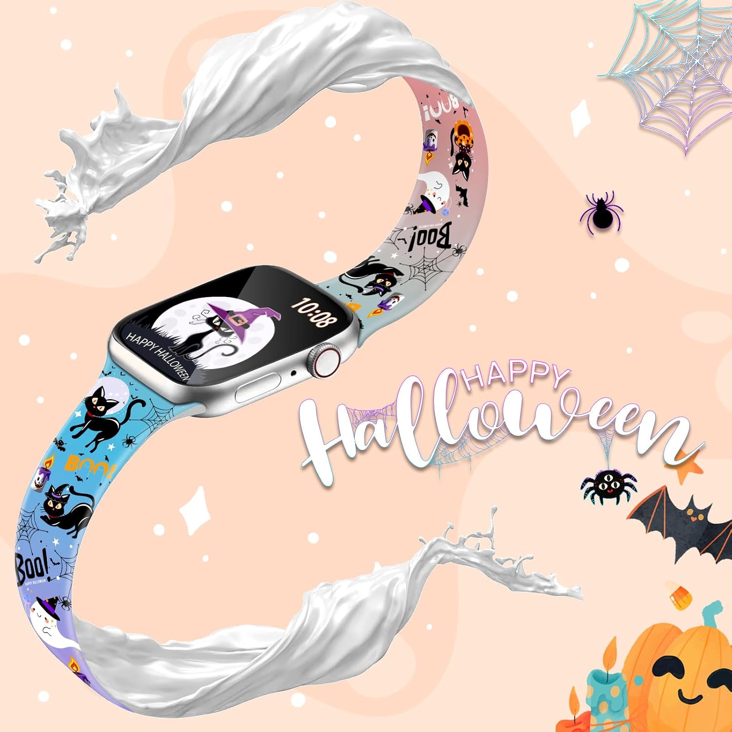 Silicone Watch Band for Apple Watch 38-49mm iWatch Series 1-11 Holiday Fall image 3