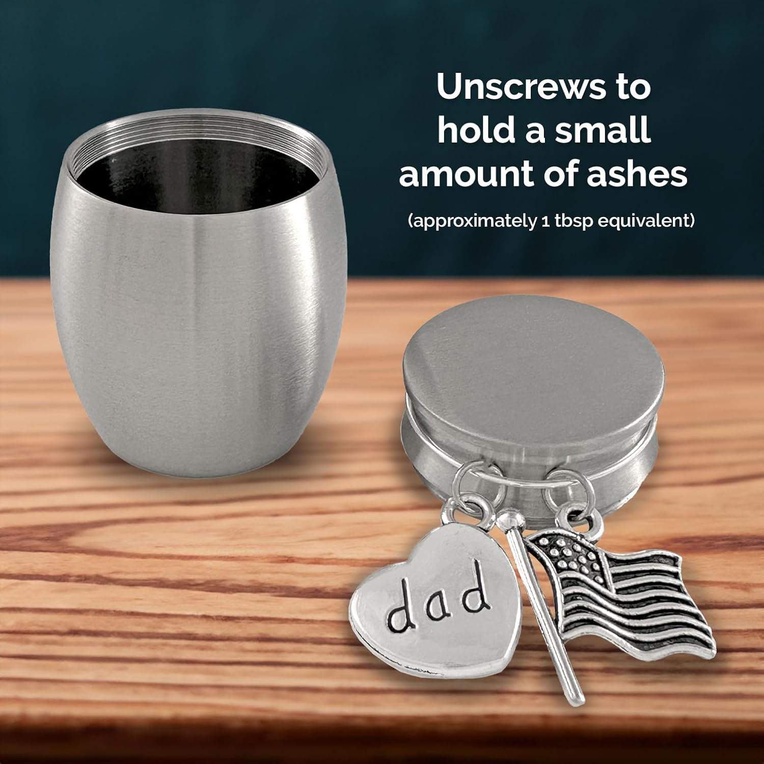 Dad Veteran Small Urn for Human Ashes Adult Male Mini American Flag Cremation Urn Small Patriotic Keepsake for Dad Ashes Military Navy Army Air Force Veteran Memorial Keepsake Stainless Steel - Image 3