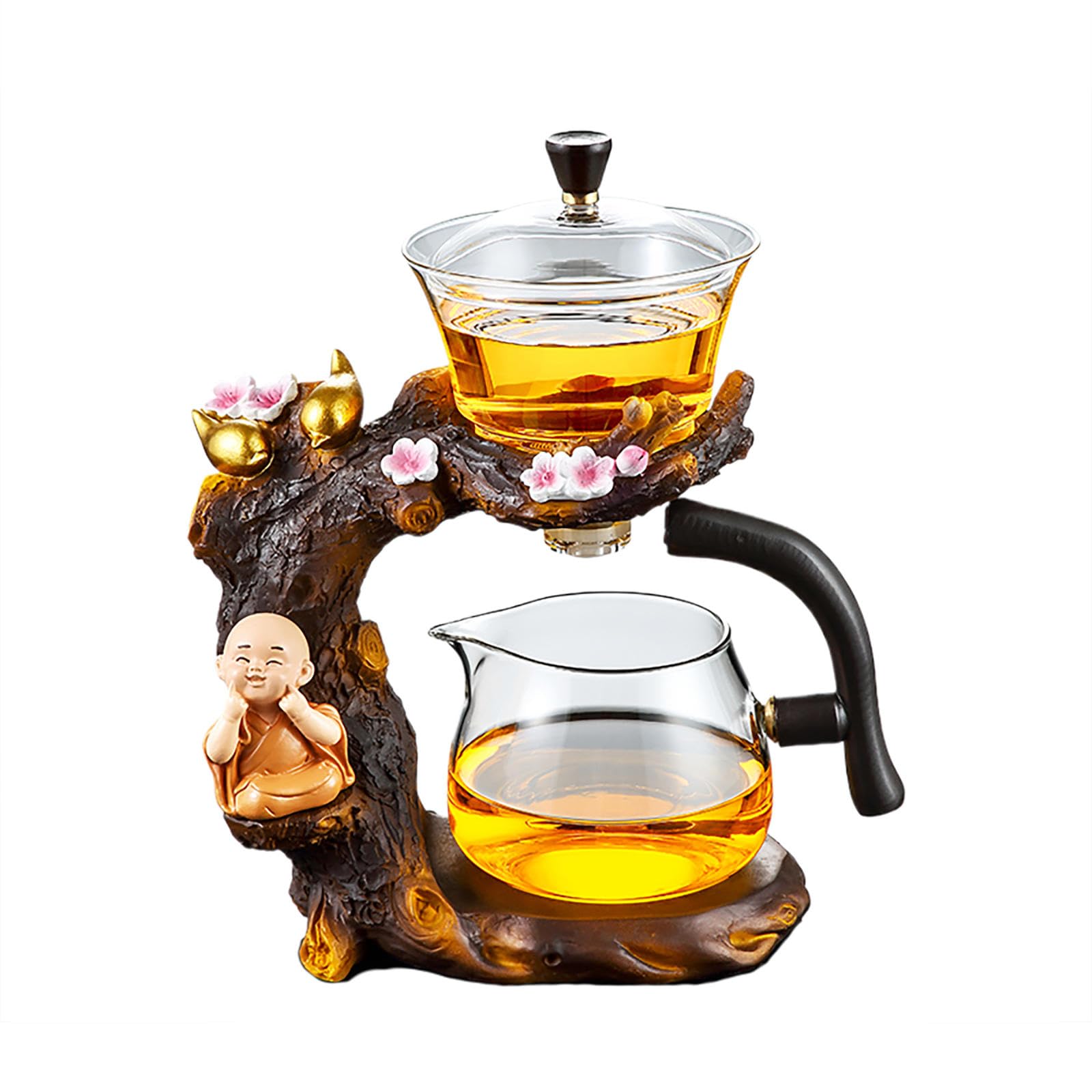 KALWEL,Magnetic Teapot,Lazy Tea Set,Automatic Tea Set,Lazy Kung Fu Glass Tea Set,Magic Teapot,Kungfu Tea Sets,Glass Automatic Tea Set, Luxury Home Magnetic Lazy Tea Brewing Teapot