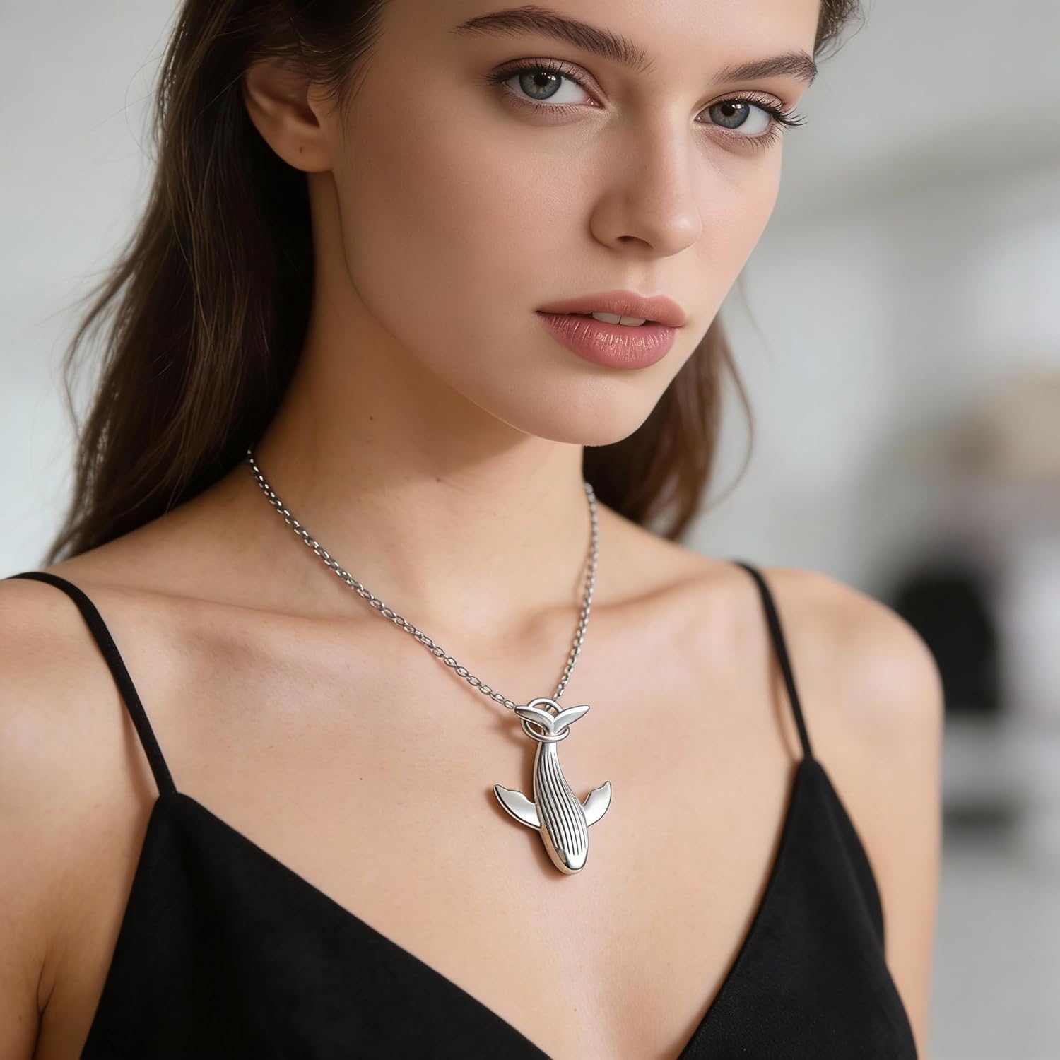 New Whale Pendant Necklace, Long Length Elegant Design,Whale Necklace for Men and Women, Fashionable Temperament Accessory - Image 3
