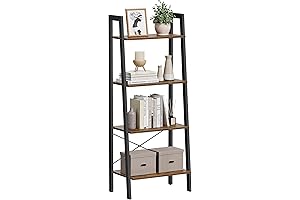 VASAGLE Ladder Shelf, 4-Tier Ladder Shelf with Steel Frame