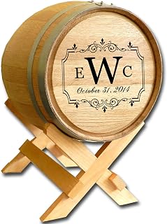 Personalized Oak Wedding Barrel Gift Card Box Holder (5 Gallon) - Engraved Wedding Table Decorations For Reception, Cards Boxes for Wedding Ceremony - Alternative Signature Guest Book (B505)