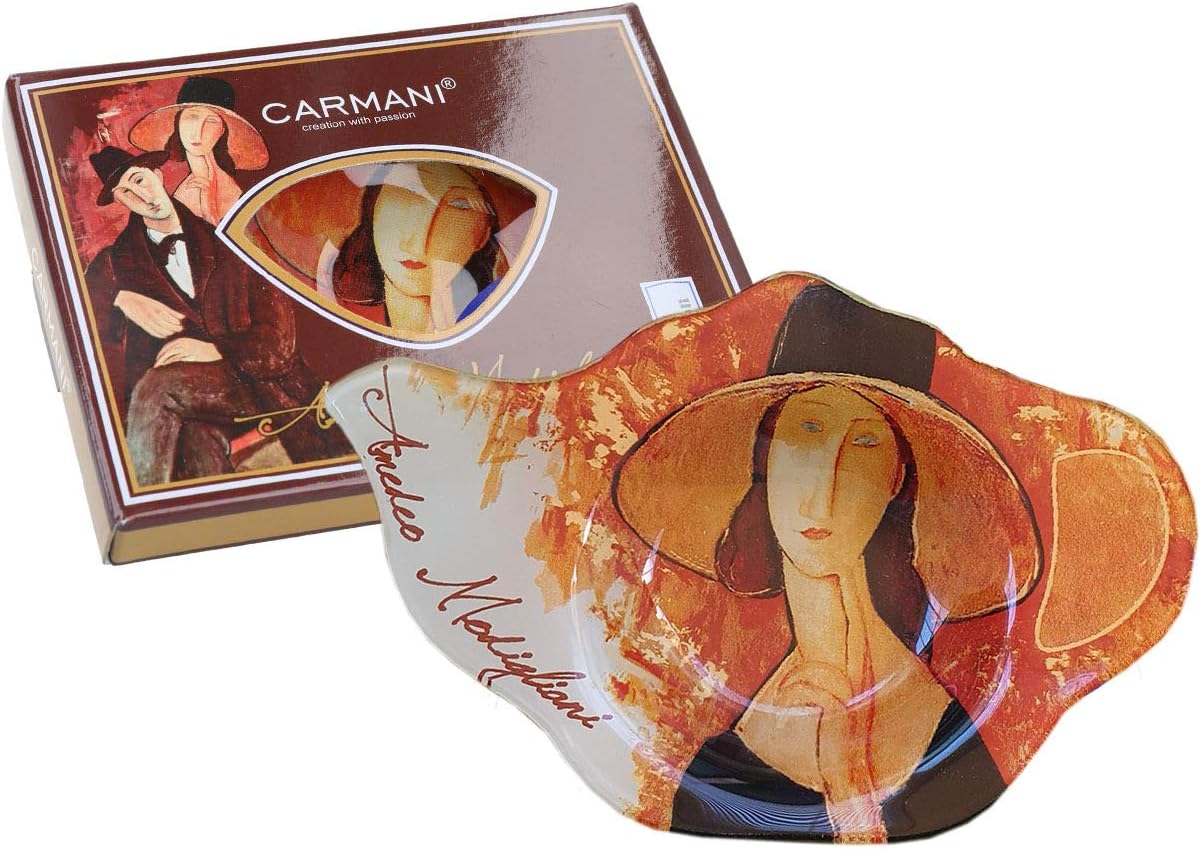 CARMANI Elegant Glass Tea Bag Holder Dish in Teapot shape with