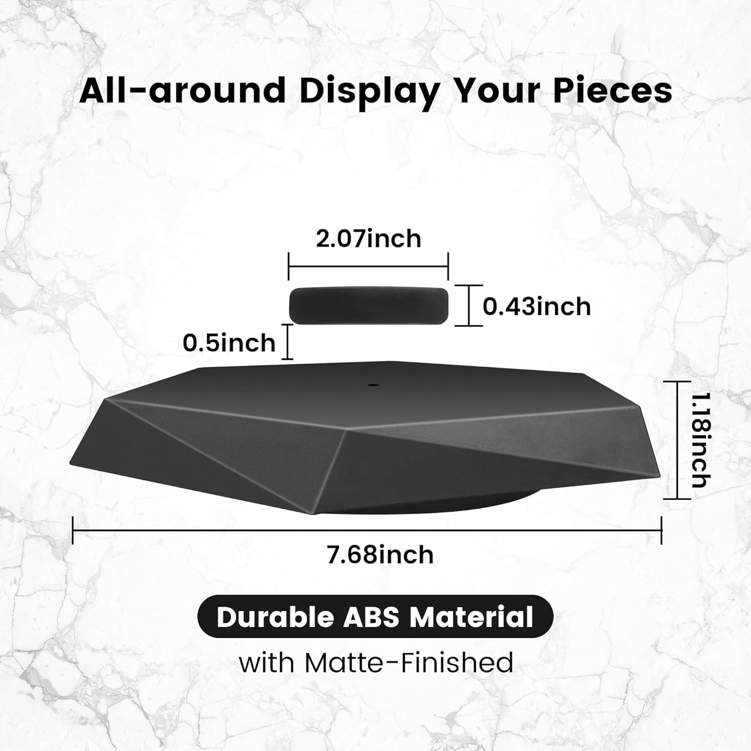 Levitating Display Stand,Magnetic Floating Display with Stand for Toys,Figures,Miniatures,360 Degree Automatic Rotating Stand,Levitating Decor for Home & Office,Birthday Gift,Christmas Gift,Futuristic Gadgets,Black