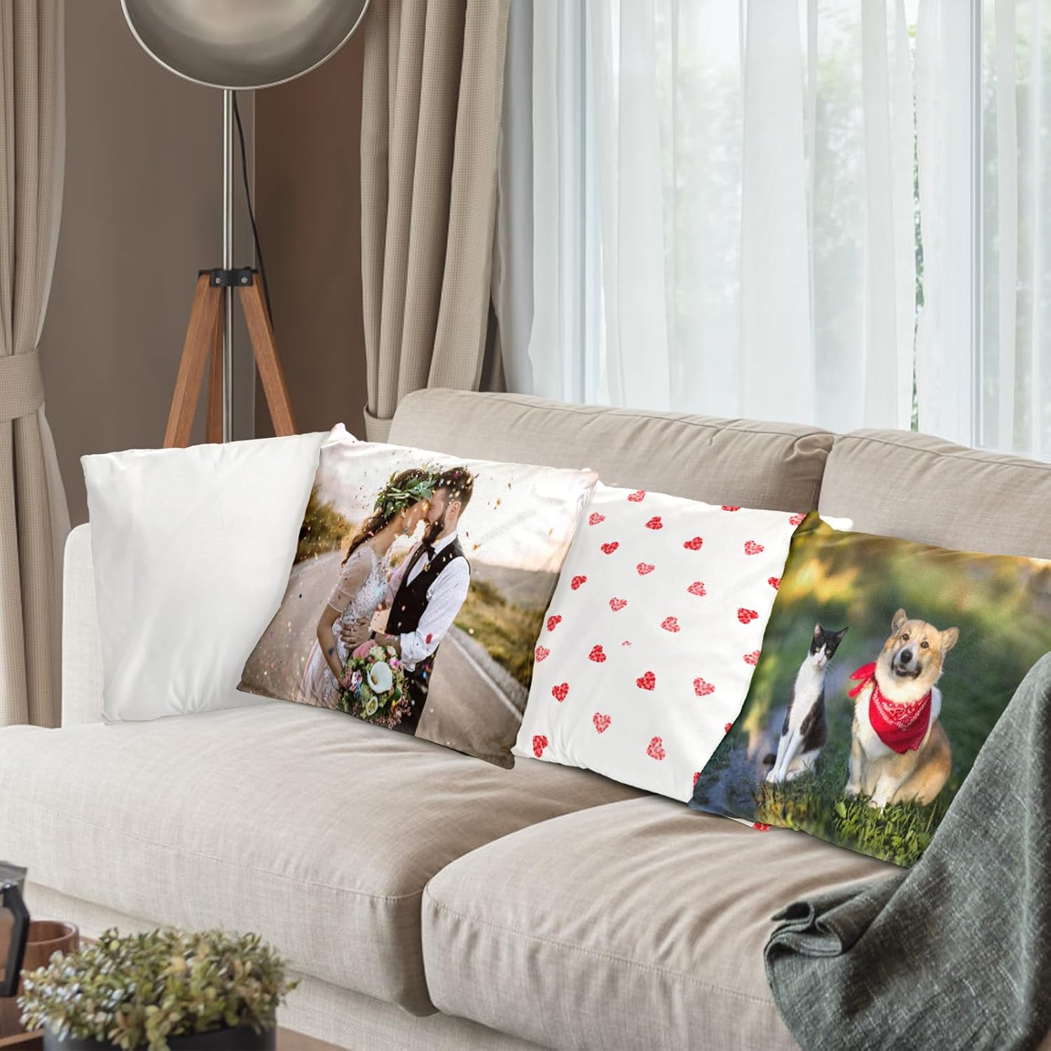 Tosnail 16 Pack Sublimation Blank Throw Pillow Case, 18 x 18 Inches Velvet White Throw Pillow Covers, Short Plush Blank Pillow Covers for DIY Custom Picture Printing, Decoration