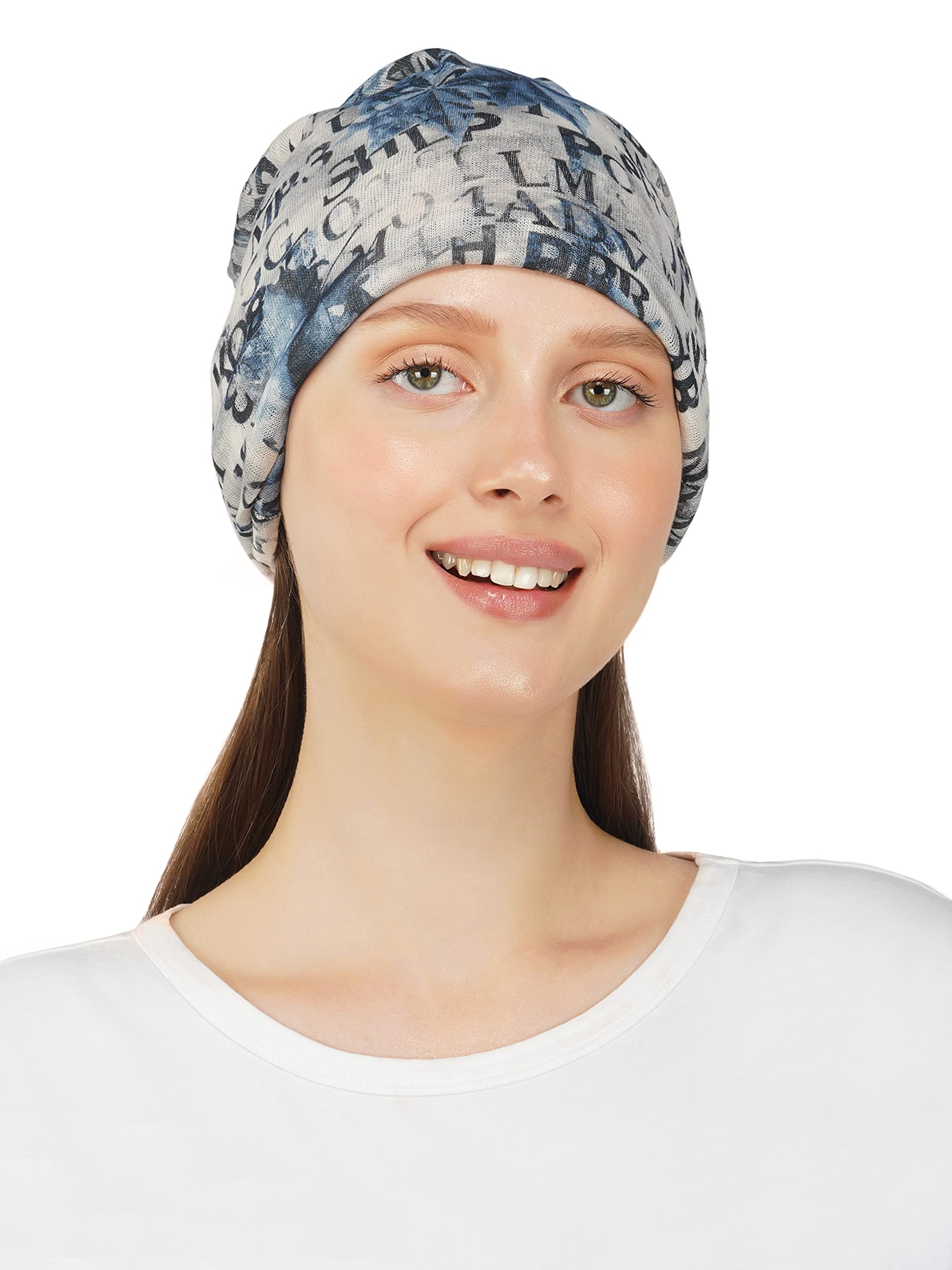 iSWEVENMen's Women's Slouchy Blended Cotton Summer Beanie Skull Multicolor Cap (Free Size, 7049A)