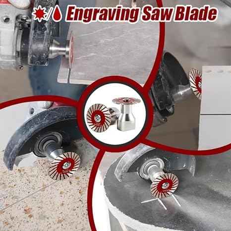 1.57 Diamond Saw Blades Set Precision Stone Cutting Made Easy, Diamond Multi-Purpose Saw Blades, Heavy Duty Angle Grinder Discs, Mini Diamond Saw Blades for Granite, Marble, Sandstone (1+5PCS)