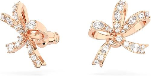 Miniatura 2 de SWAROVSKI Colección de joyas de collares, aretes y pulseras Volta, cristales rosas y transparentes inspirados en el lazo con acabado en tono oro rosa