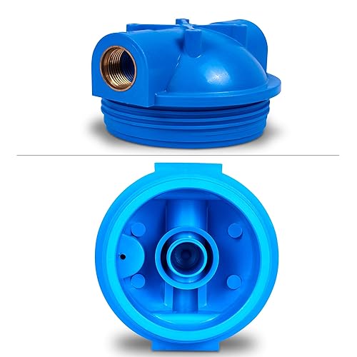 Miniatura 4 de Sistema de filtro de agua estándar transparente de 10 pulgadas, válvula de alivio de prensatelas, puerto de latón de entrada y salida de 34 pulgadas