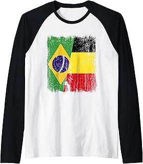 Brazil Belgium Half Flag Brazilian Belgian Jersey Raglan Baseball Tee