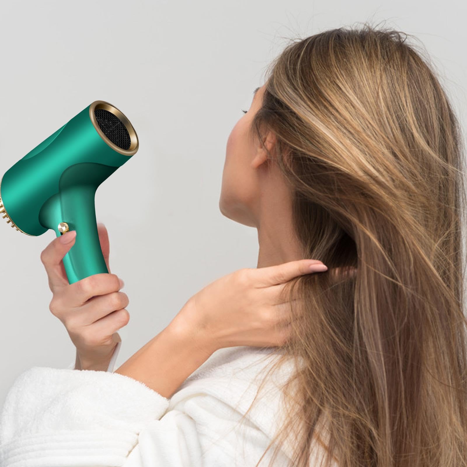 Colcolo Secador de pelo de viaje, secador de pelo inalámbrico, compacto, secador para el cuidado del cabello, profesional, eléctrico, secador de pelo para, VERDE
