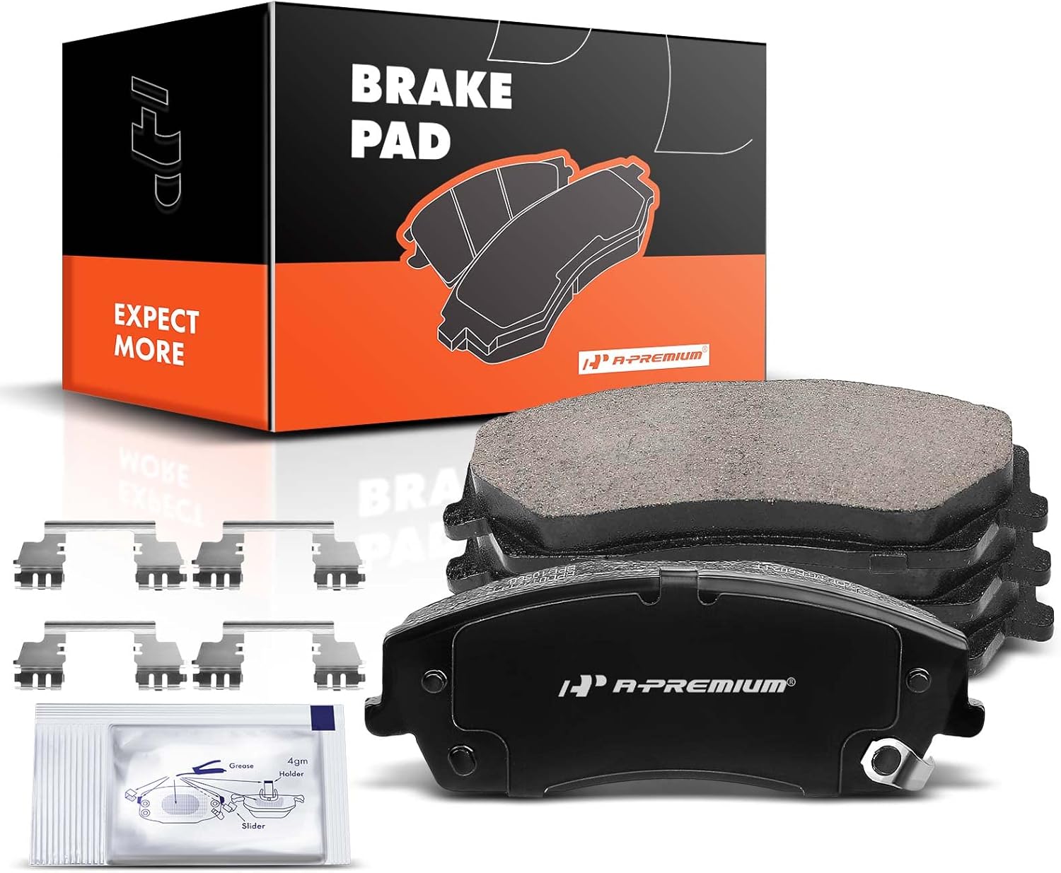 A-Premium Front Ceramic Brake Pads Set Compatible with Chrysler and Dodge Models - 300 2005-2021, Challenger 2009-2021, Charger 2006-2021, Magnum 2005-2008, with Hardware, 4-Pack