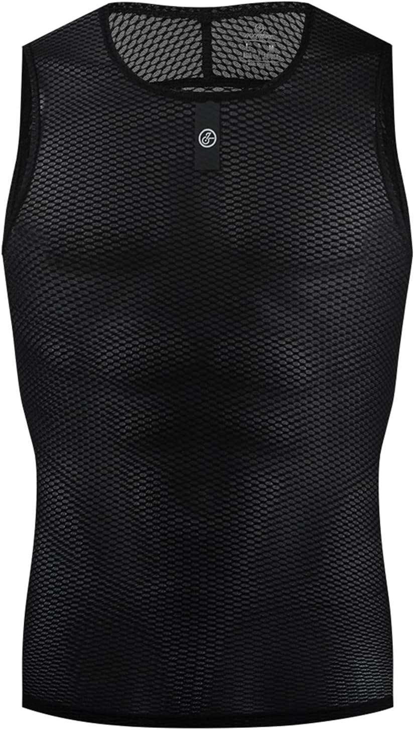 YKYWBIKE Men's Cycling Base Layer Sleeveless Cycling Jersey Men Quick Dry Bicycle Undershirt Mesh Bike Base Layer Vests