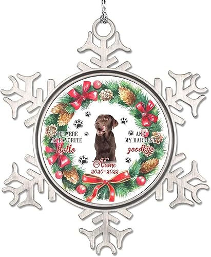 Miniatura 3 de Custom Christmas Dog Say Hello Snowflake Ornaments Christmas Wreath Personalized Christmas Ornaments 2023 Chow Chow Dog Ornament for Christmas Tree