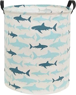 HIYAGON Kids hamper Shark Baby Boys Hamper Kids laundry Hamper Basket Cute Toy Storage Basket Bin Nursery Hamper Girls Shark room Decor (Blue Shark)