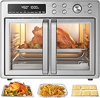 Midea Flexify - Combo de horno tostador de puerta francesa, 26.4 cuartos de galón, freidora de aire extra grande para...