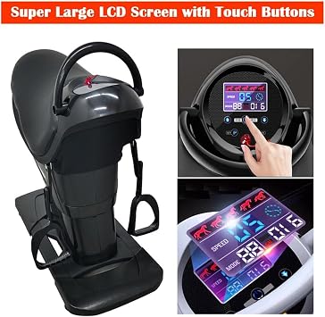 Electric 3D Simulation Horse Riding Fitness Machine (150Kg Load), Indoor Horse Riding Machine, 20 Speed Setting + 3 Intelligent Modes + LCD Display + Bluetooth Music,Grey