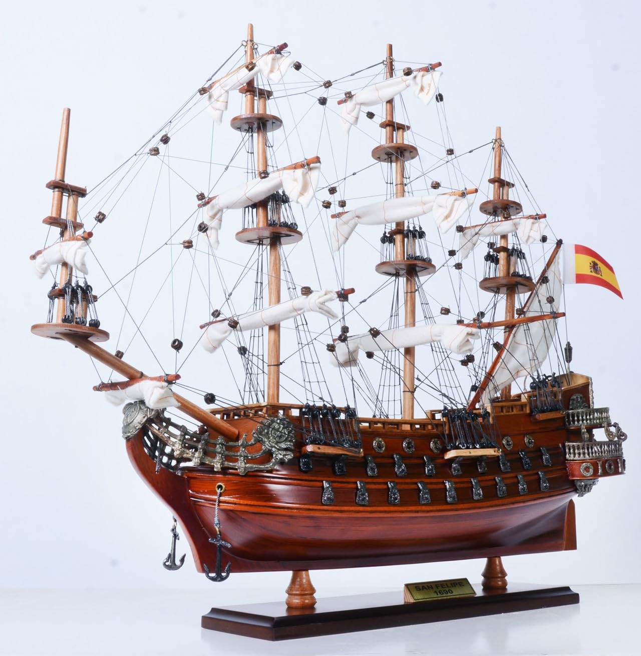 帆船 サンフェリペ スペイン 軍船 モデルシップ SAN FELIPE Amazon | 帆船模型 完成品 木製 19インチ サン・フェリペ号 SAN FELIPE