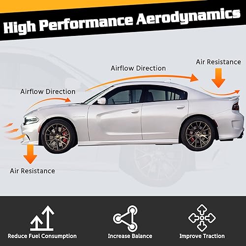 Miniatura 3 de KKoneAuto Borde de parachoques delantero compatible con el cargador 2015-2018 solo moldura de base y cargador 2019-2023 SXT Trim solo 3 piezas