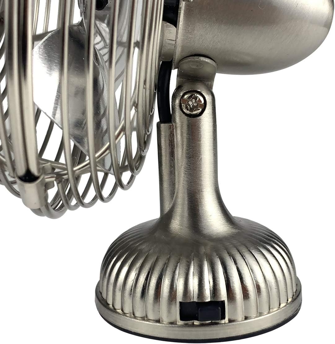Hunter 90506z Personal Retro USB Fan, 1 Speed Setting, 70 Degree Tilt Angle, 4" inch, Brushed Nickel : Electronics