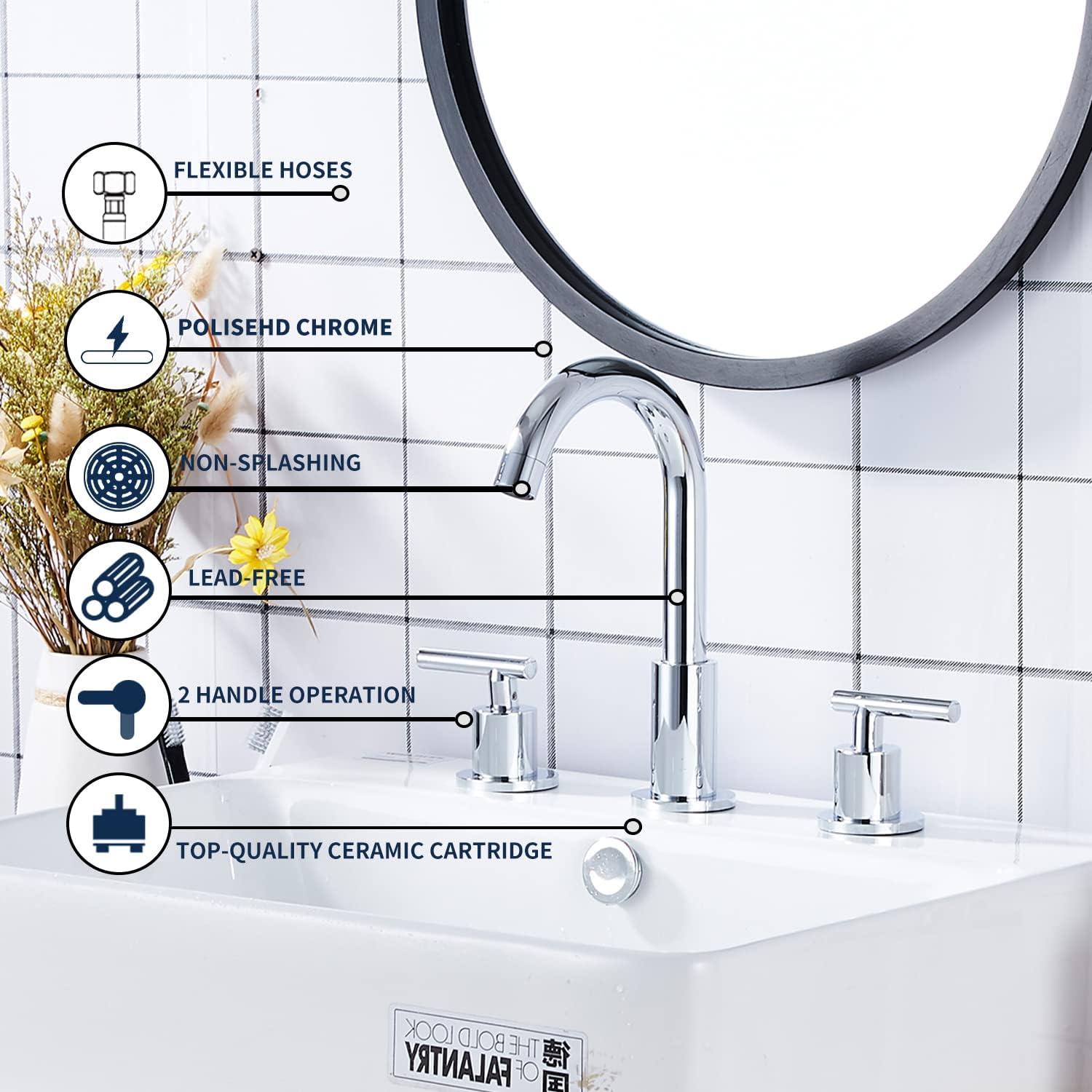 Amаzоn Crаzу 🔥 Dеаlѕ Bathroom Faucet Chrome GGStudy 2 Handle 3 Hole 360 Swivel Spout 8 inch Widespread Bathroom Faucet with Pop Up Drain