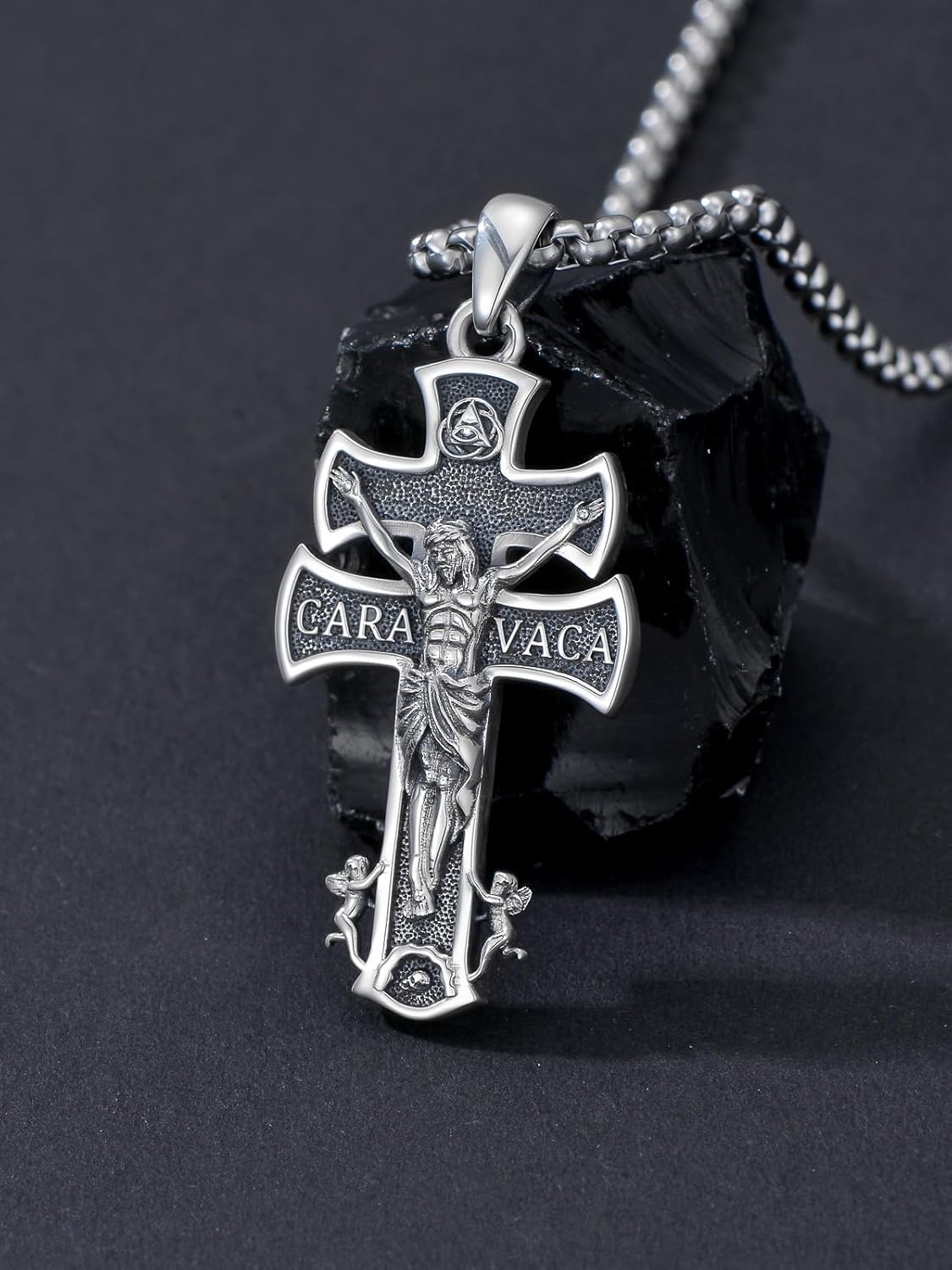 Religious Necklace Caravac Cross/St Michael Pendant Necklace 925 Sterling Silver Protection Jewelry Gift for Men Women - Image 2