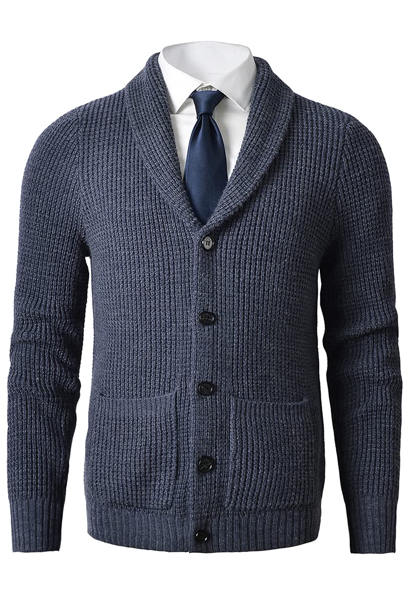 Men's Shawl Collar Cardigan Sweater - Cable Knit, Button-Up, Merino Wool - A Modern Classic That Never Goes Out of Style-image-17