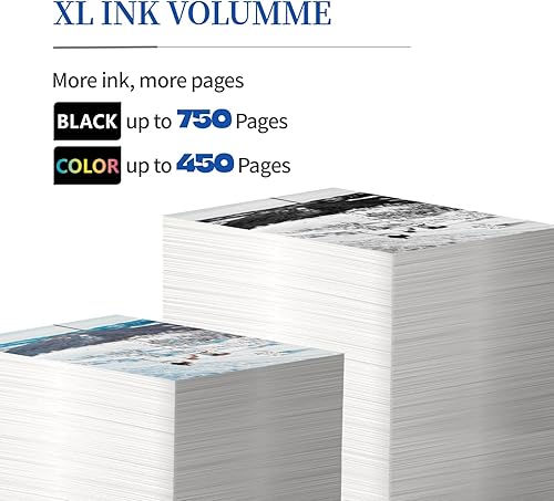 Miniatura 5 de INKCLOUD Cartuchos de tinta compatibles de repuesto para HP Ink 65 65XL, paquete combinado de color negro para HP 5055 5000 5052 5010 5070 5014 3755