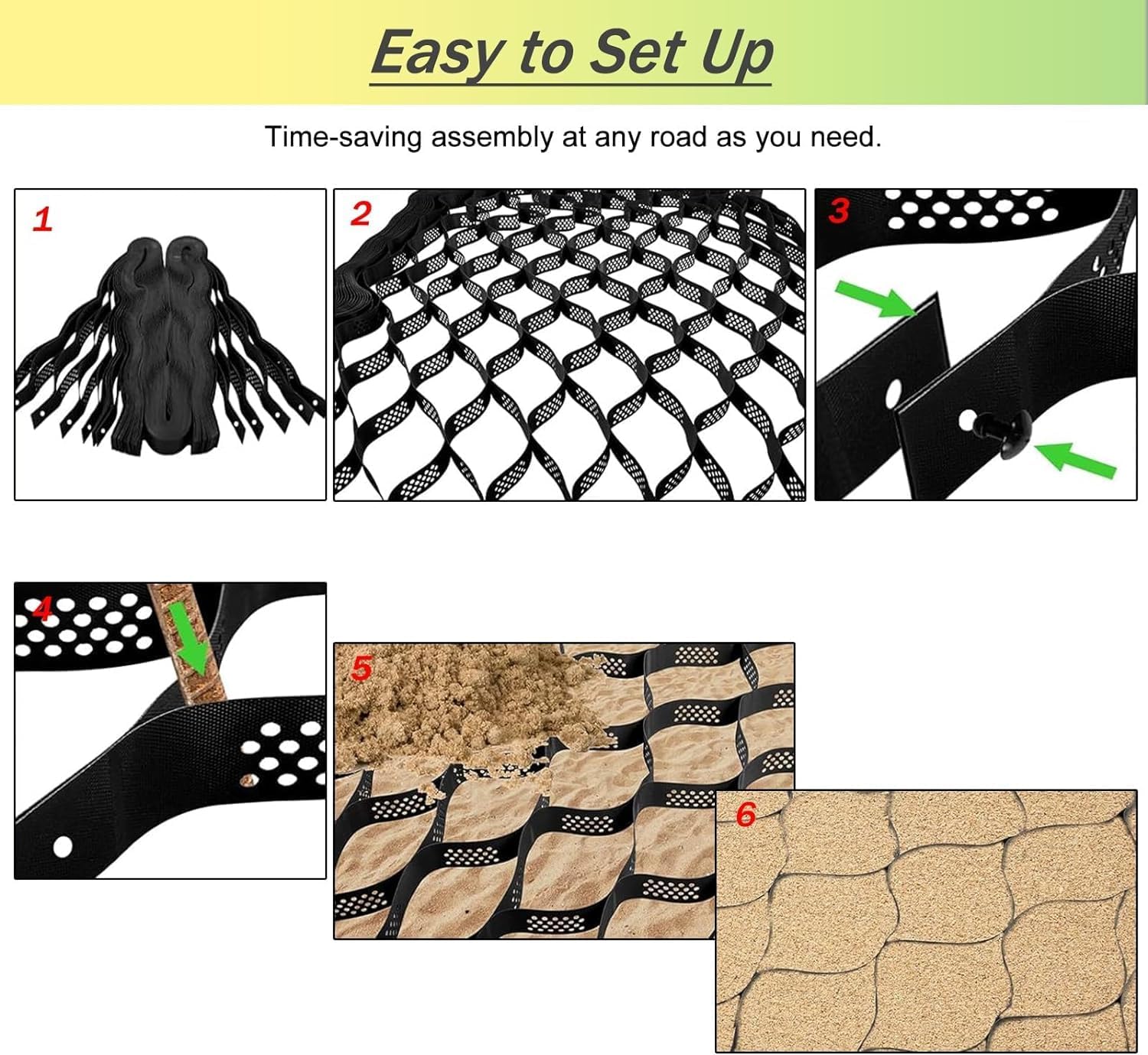 Flexible Honeycomb Geo Grid Erosion Control - Tall Slope Retaining Walls for Garden, Shed Base, Patio - Scalable Solution for Home/Commercial Use (10m x 6m | 33ft x 19.5ft)